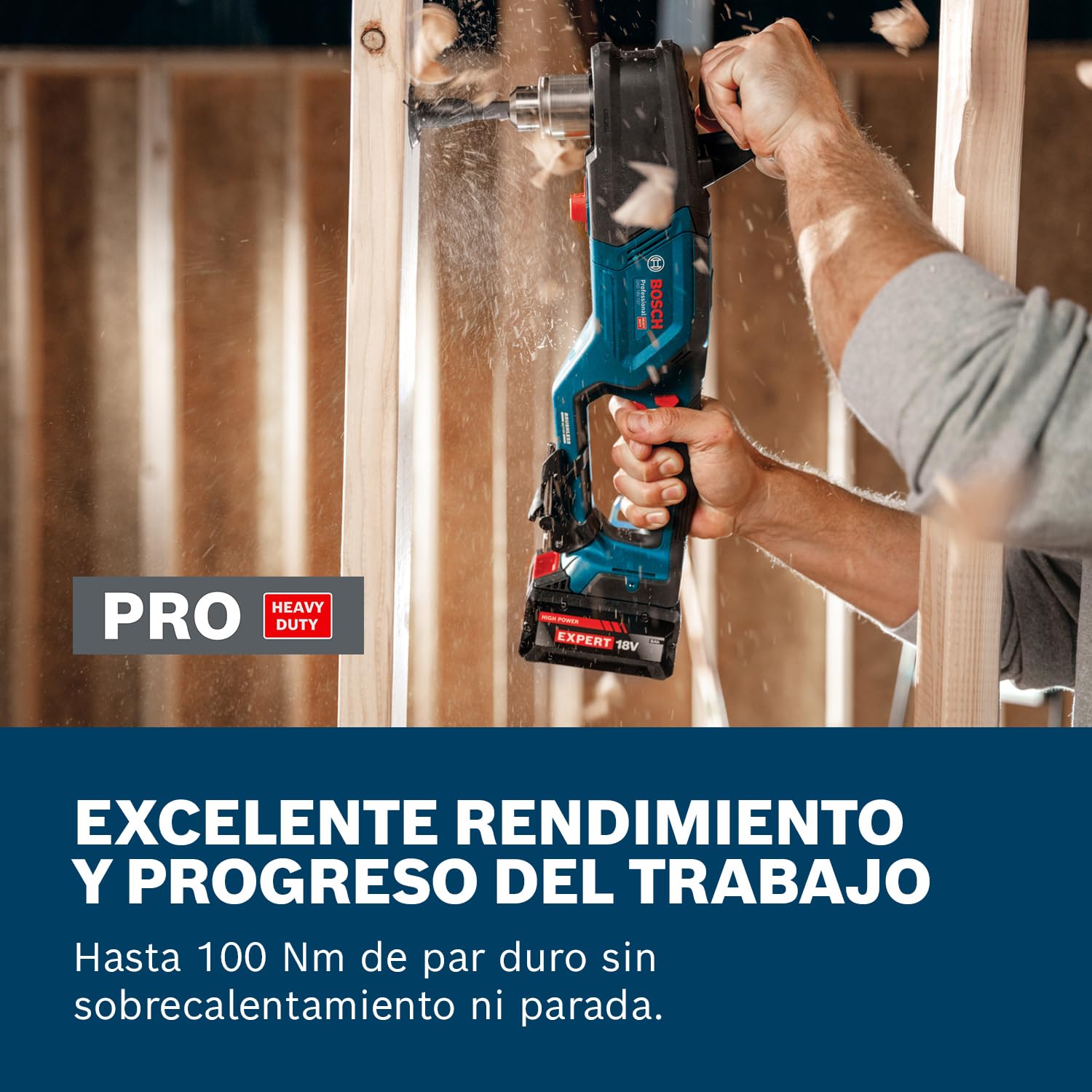 Taladro de ángulo recto a batería GRD 18V-127 con Bosch Professional 18V System (par suave de 65 Nm, motor Brushless sin escobillas, 2 velocidades: desbaste rápido 1800 rpm, lento 550 rpm)