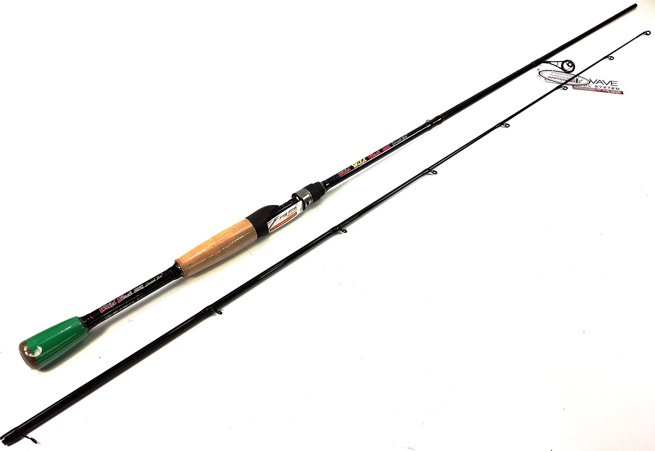 Carrot Stix Collapsible 2 Piece Spinning - Wild Wild Black Fishing Rod Microwave Guides