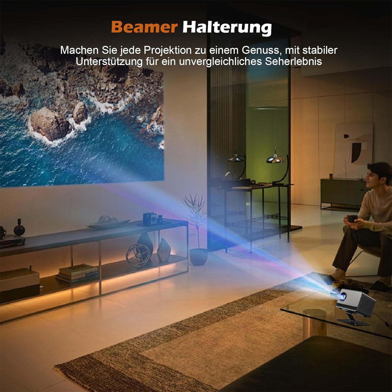 Support de projecteur réglable rotatif 360° universel home cinéma noir