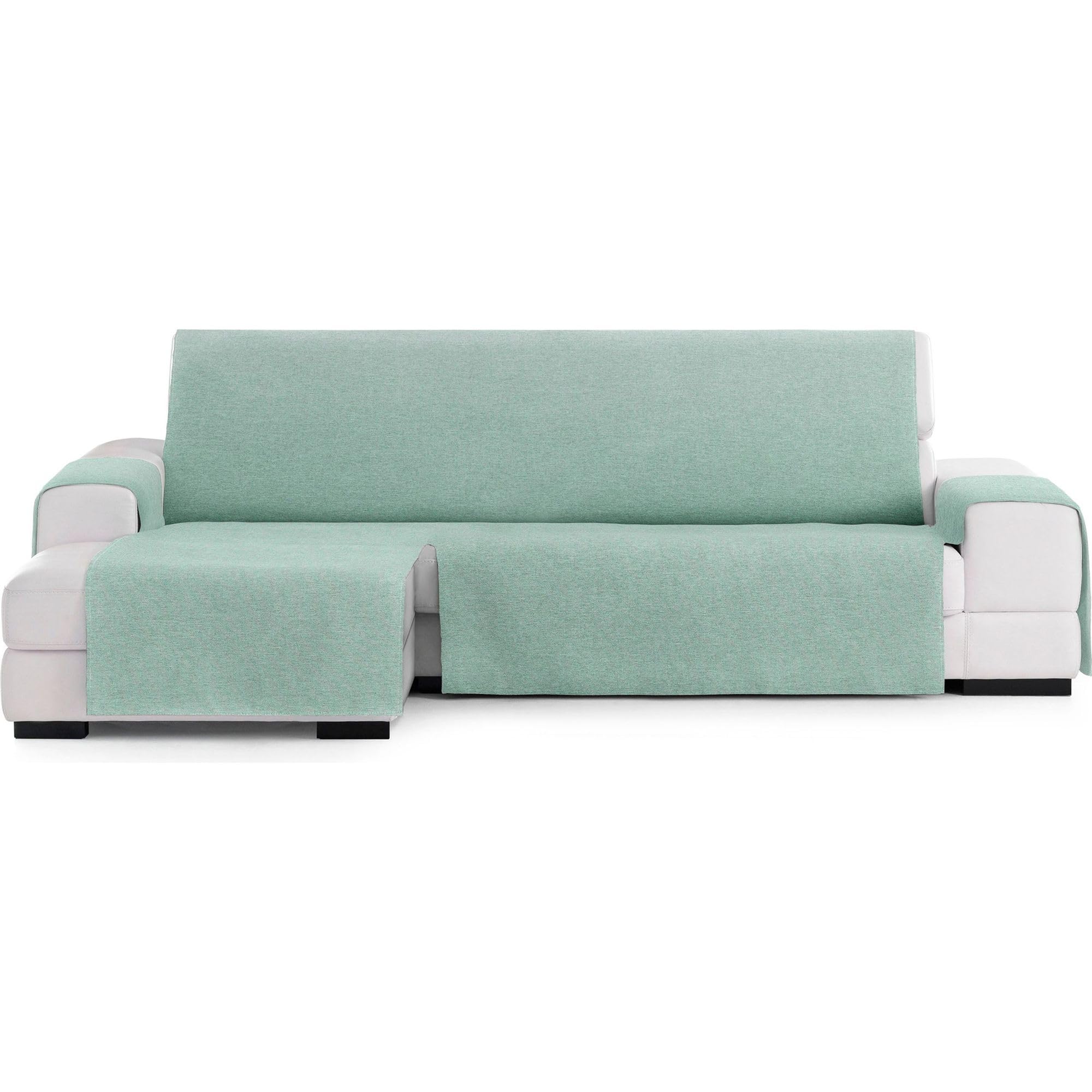 ECOMMERC3 | Funda Sofá Chaiselong Extra Izquierda Universal y Versátil – Funda Sofá Chaiselongue Color Verde Protector Fácil de Colocar para Respaldo, Asiento y Brazos