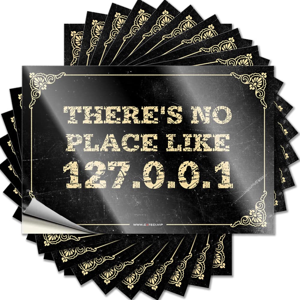 Decals Spicy Men Bedroom Decor Waterproof - There's No Place Like 127.0.0.1 Personalized Fun Self Adhesive Decal for Ship Use(12X18CM)