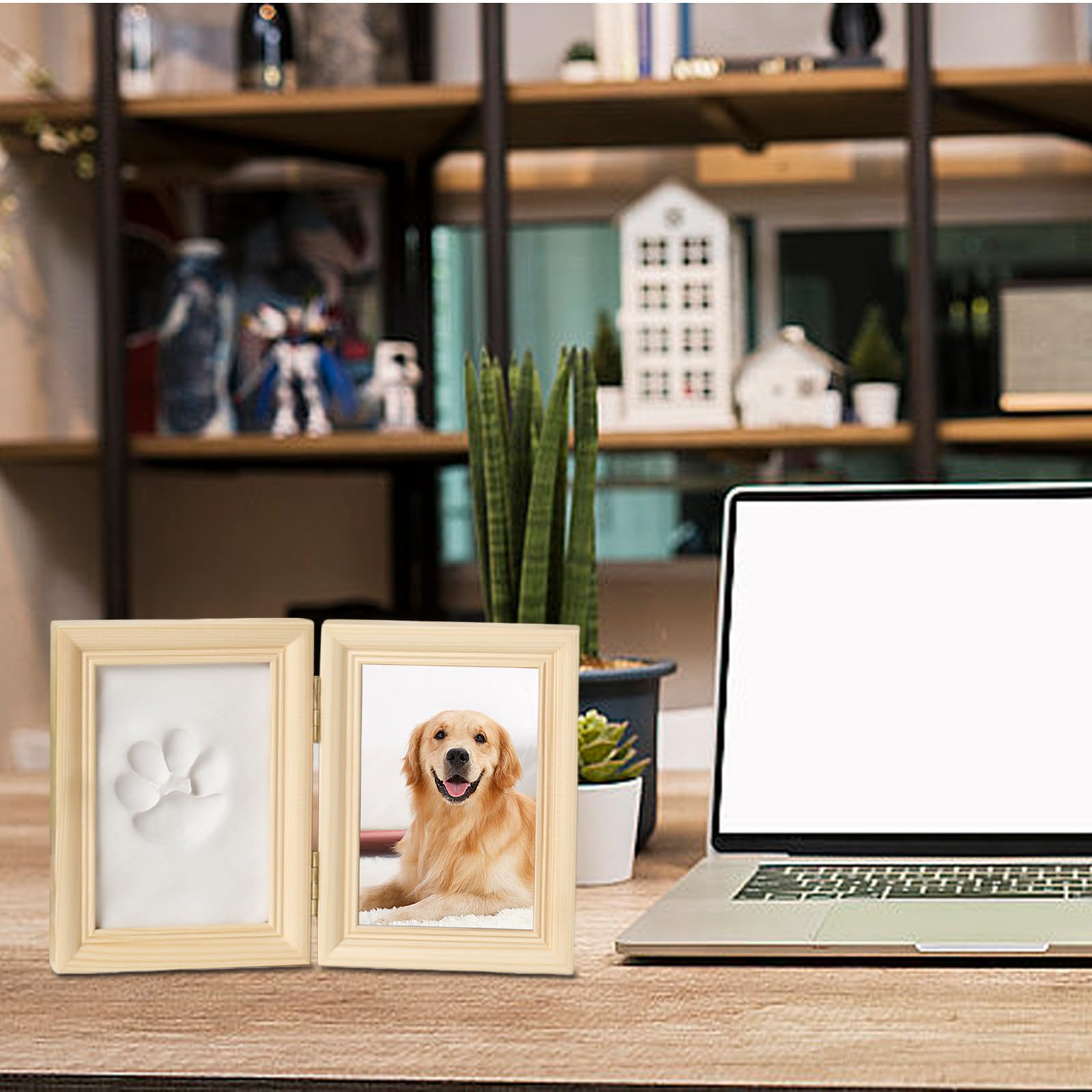 Kit Impronta Zampa Per Cane E Gatto - Cornice Con Foto E Impronta In Argilla, Regalo Per Ricordo Animali - Foto 11