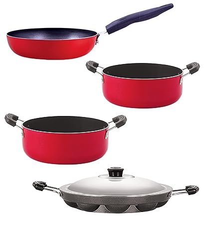 Nirlon nonstick Aluminium Utensils Set of 4-Pieces for Kitchen (CVG_CS22_AP12_CS24)