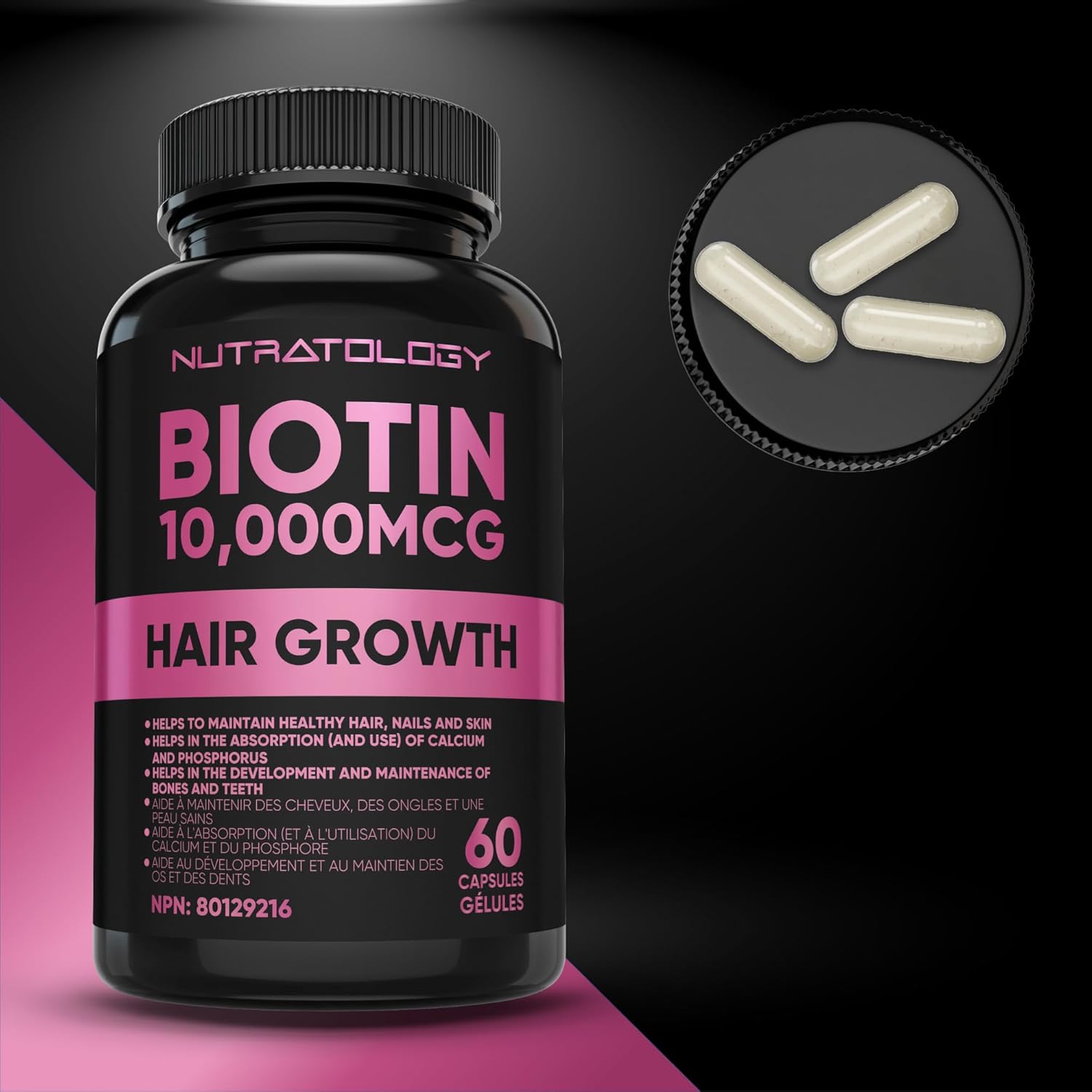 Biotin 10000MCG Hair Vitamins For Hair Growth Women