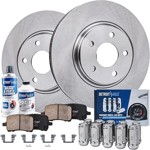 Miniatura 26 de Detroit Axle - Kit de frenos para 99-04 Oldsmobile Alero, 99-05 Pontiac Grand Am Reemplazo 1999 2000 2001 2002 2003 2004 2005 Rotores Pastillas de