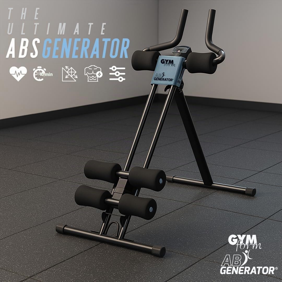 GYMFORM Macchina per addominali AB Generator, allenamento completo, allenamento funzionale per addominali, braccia, gambe, cardio + fitness, Attrezzo Fitness