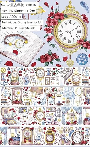 ZSALTT Cinta washi de PET de diseño vintage de mariposa y universo estrellado con efecto láserluz de concha para decoración de bricolaje (90486)