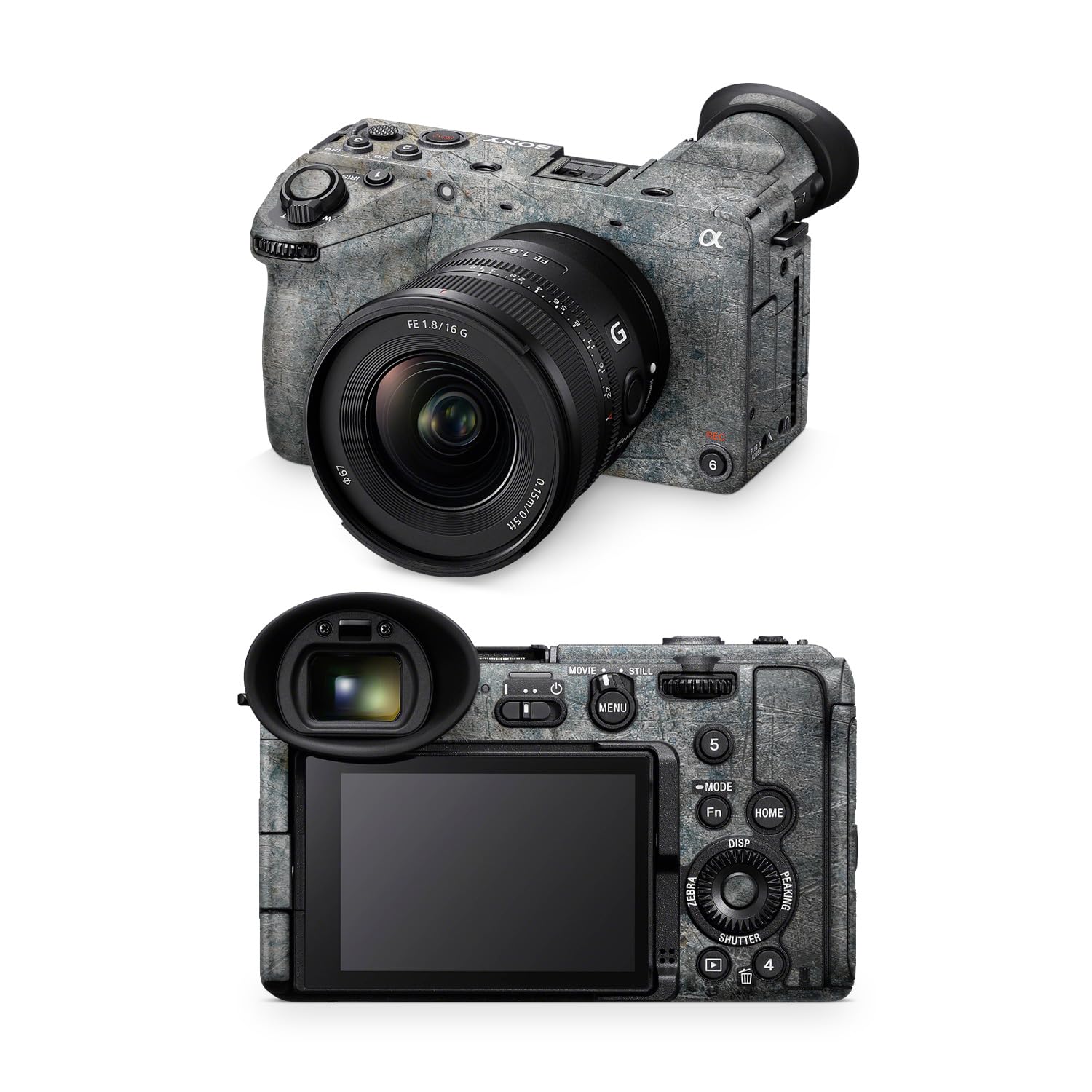 Camera Skin Compatible with Sony FX2 Digital Camera (2025) - Shadow Concrete - Premium 3M Vinyl Protective Wrap Decal Cover - Easy to Apply | Crafted in the USA by MightySkins