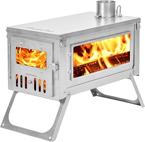 Miniatura 8 de FIREHIKING Estufa de titanio plegable portátil para tienda de campaña de 3.4 libras para camping, mochilero, caza, cocina
