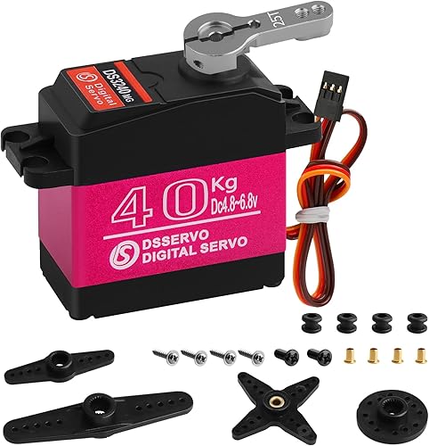 Vista 23 de Paquete de 55.1 lbs Servo Digital de alto par de torsión completo engranaje de metal impermeable para RC Car Crawler Robot Control ángulo 180°