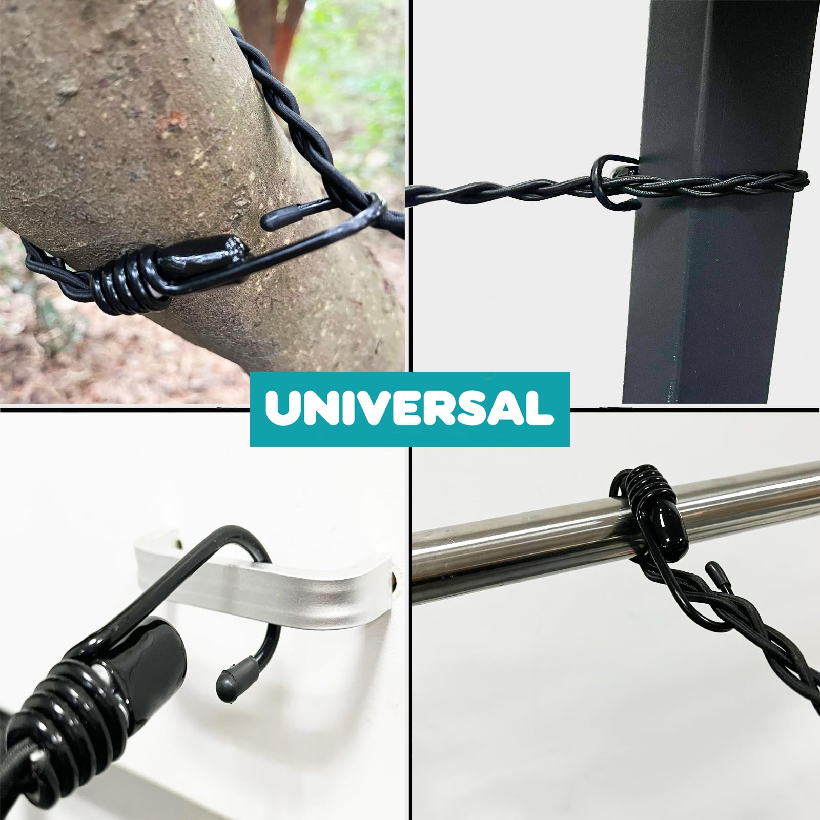Stendibiancheria Portatile Da Viaggio Con 12 Mollette Antivento, Elastico Retrattile Fino A 3,7m, Per Balcone E Campeggio, Colore Nero