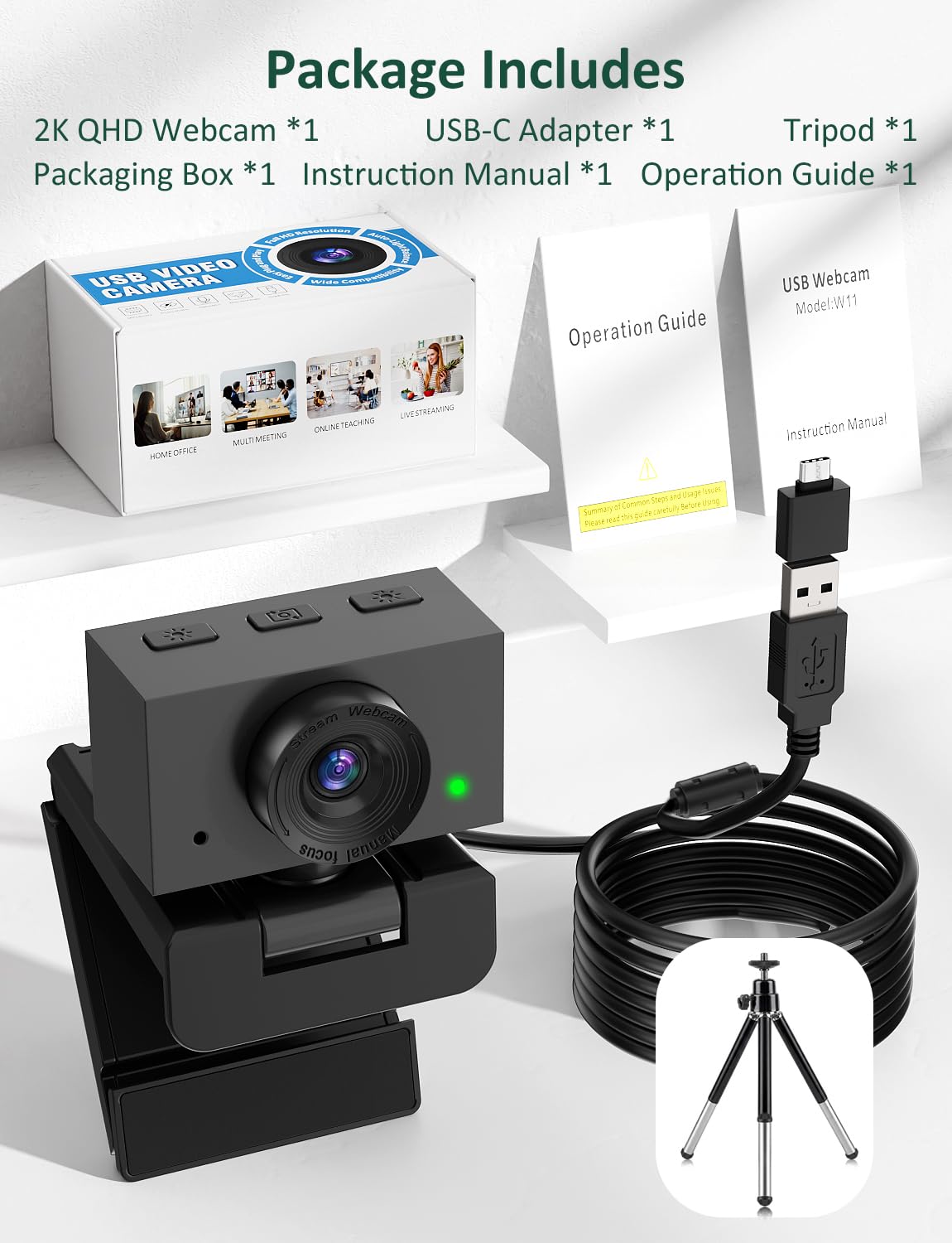 Webcam per PC, 1080 Streaming Camera