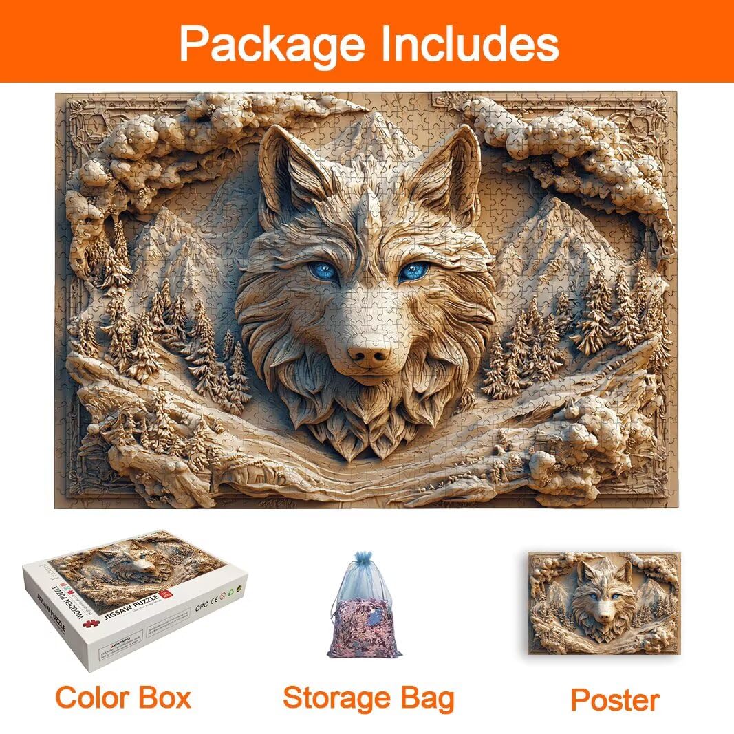 Puzzle Lupo, Puzzle 2000 Pezzi Adulti per Decor, Regalo Donna/Uomo -8792