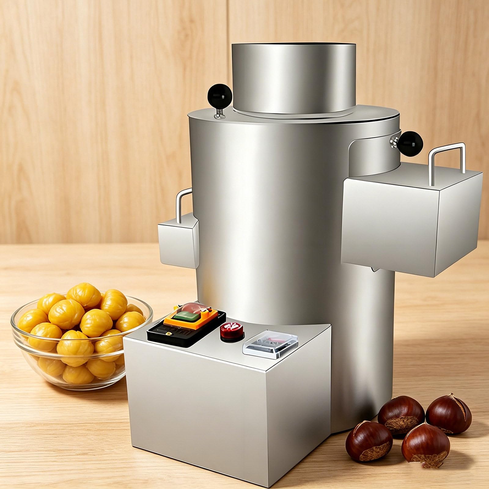 YXYLJOZ 550WElectric Chestnut Cracker – Dual Power AC/12V Battery (Not included) (Inverter Included), Compact Design, Home Kitchen or Small Business
