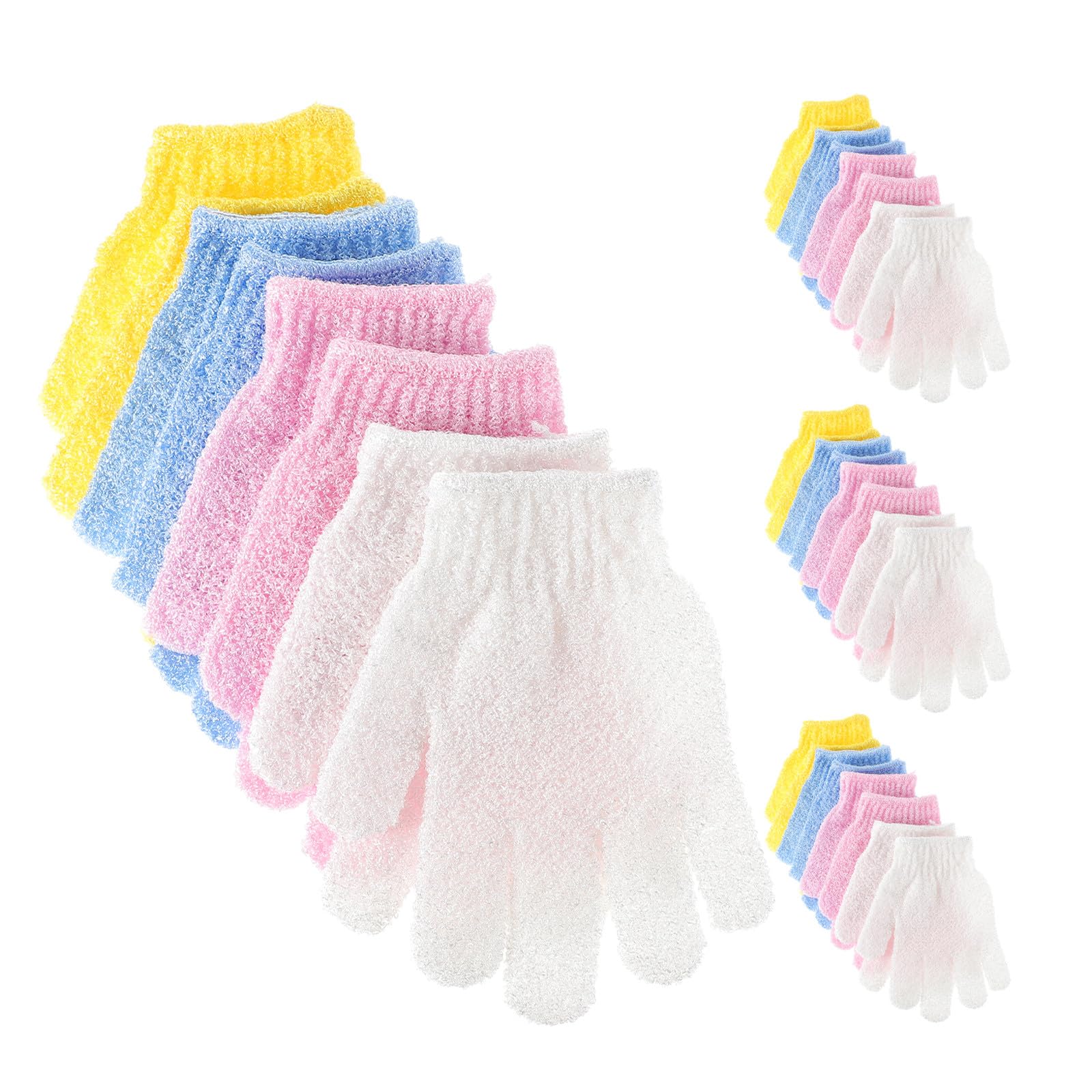Toyvian 16paia Guanti Esfolianti da Doccia in Nylon Guanto Bifacciale per Rimuovere Morta Guanti per Lavaggio del Corpo per Uomo e Donna Accessori da Bagno