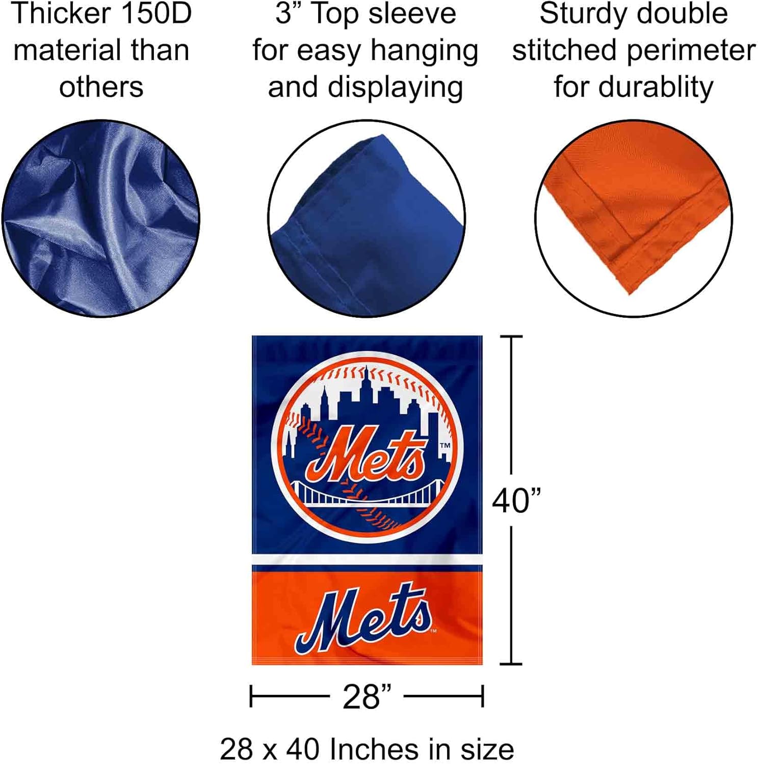 New York Mets Double Sided House Flag