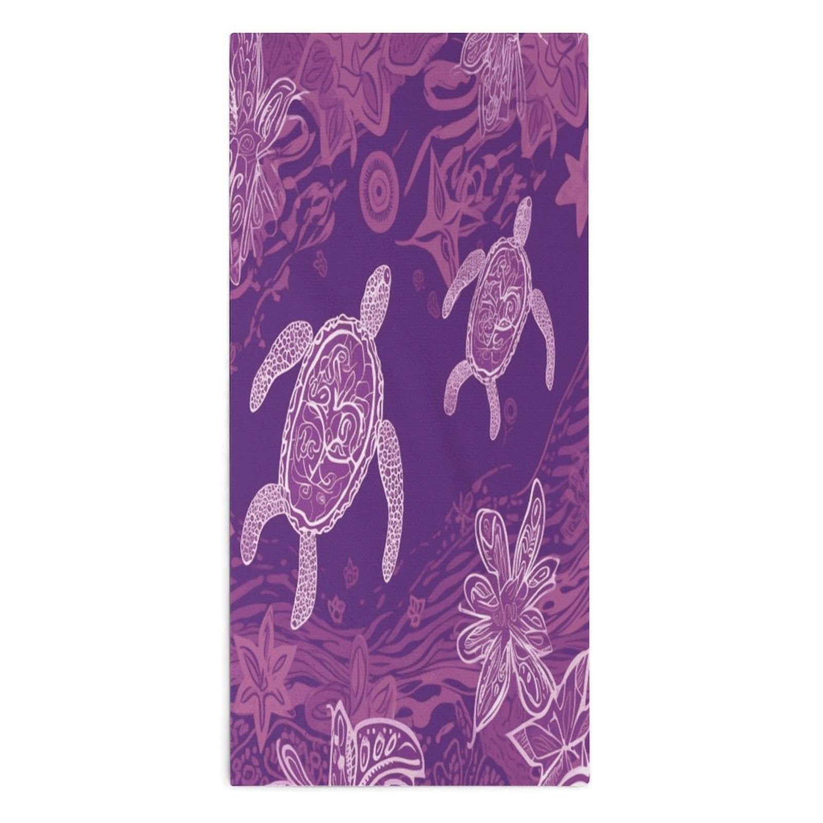 Btcowzrv Style Hawaii With Purple Sea Turtle Bath Towel Beach Towels Shower Towel