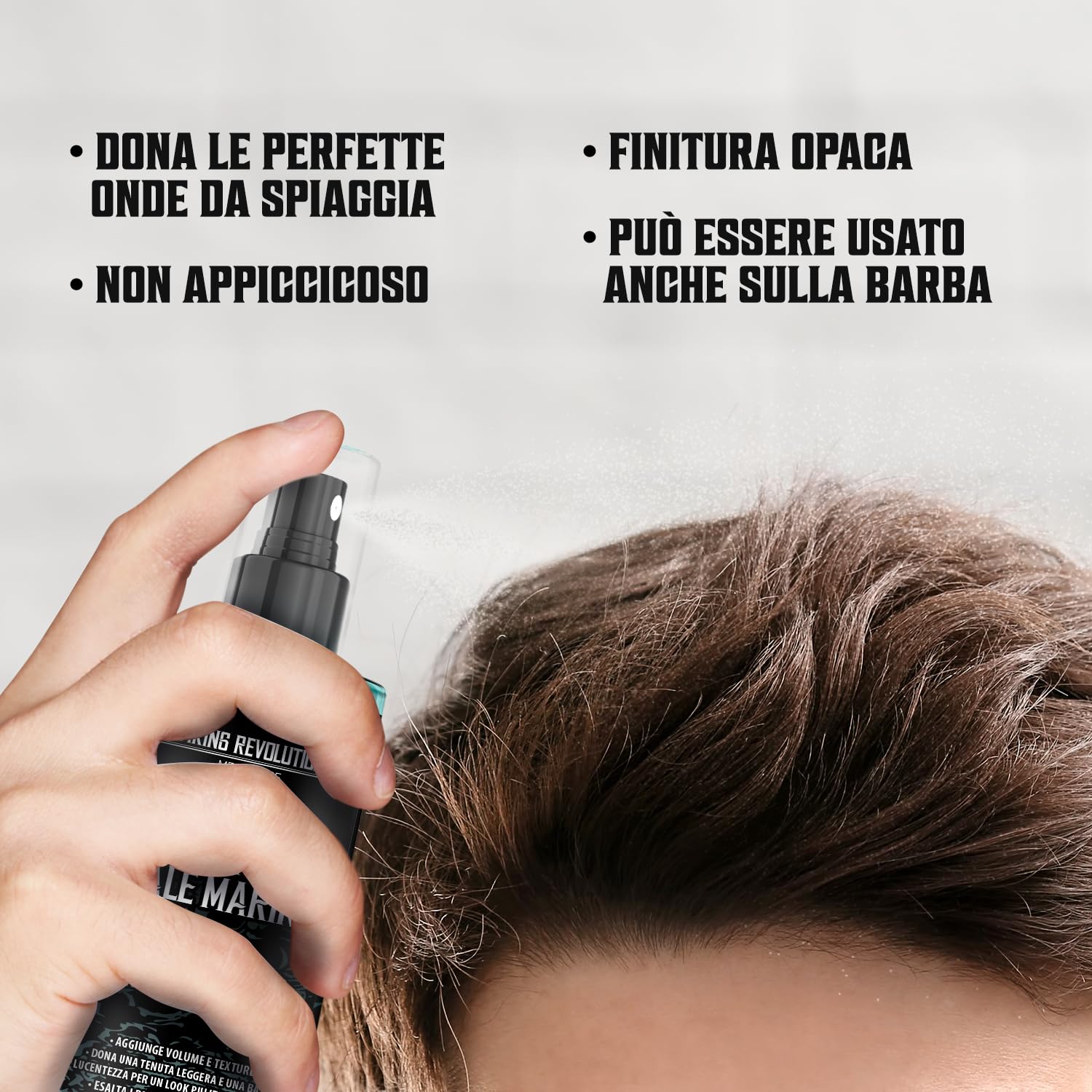 Viking Revolution - Sea Salt Spray - Spray al Sale Marino per Capelli Uomo con Alghe, Aloe Vera ed Alga Rossa -Volumizzante per Aggiungere Volume e Texture - Spray Texturizzante - 260ml