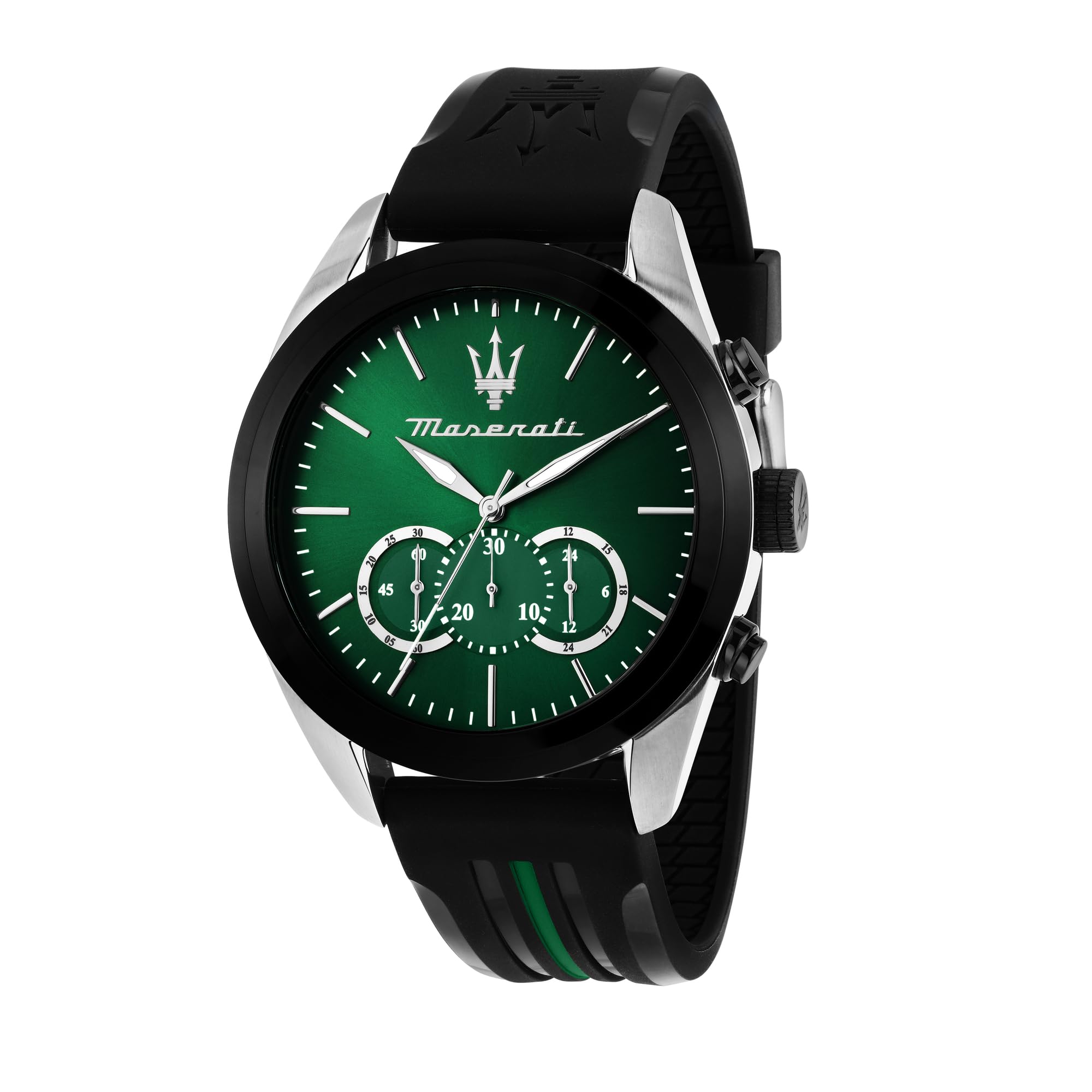 Maserati Stainless Steel Sport Chronograph Small Seconds Analog Dial Color Green Watches For Men - R8871612043, Band Color-Black (B0CVL514YT) Amazon Price History, Amazon Price Tracker