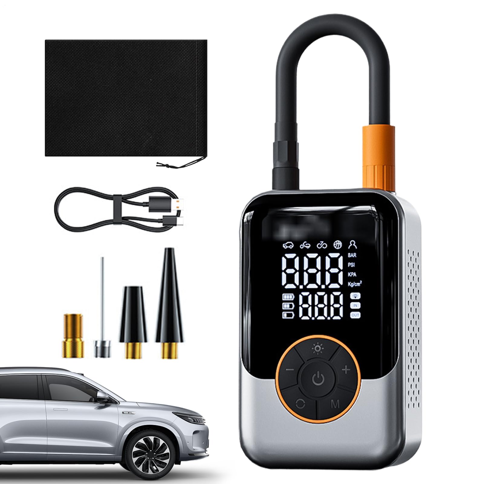 Compresseur d'air haute pression portable avec batterie externe et pompe à air sans fil