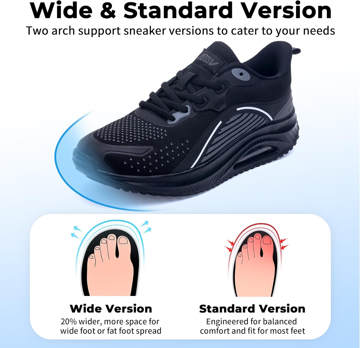 Womens Walking Shoes Arch Support Plantar Fasciitis Shoes Orthotic Tennis Sneakers for Pain Relief - Image 3