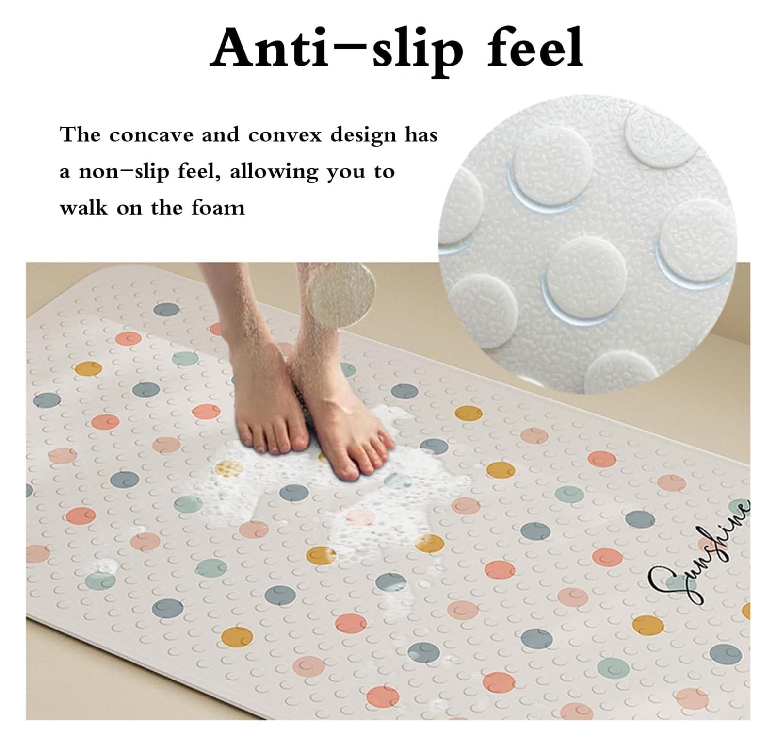 Tapis de bain,Tapis de douche antidérapant Tapis de bain antidérapant for l'intérieur de la baignoire, antidérapant, avec grande ventouse, for baignoire, tapis antidérapant for l'intérieur de la douch