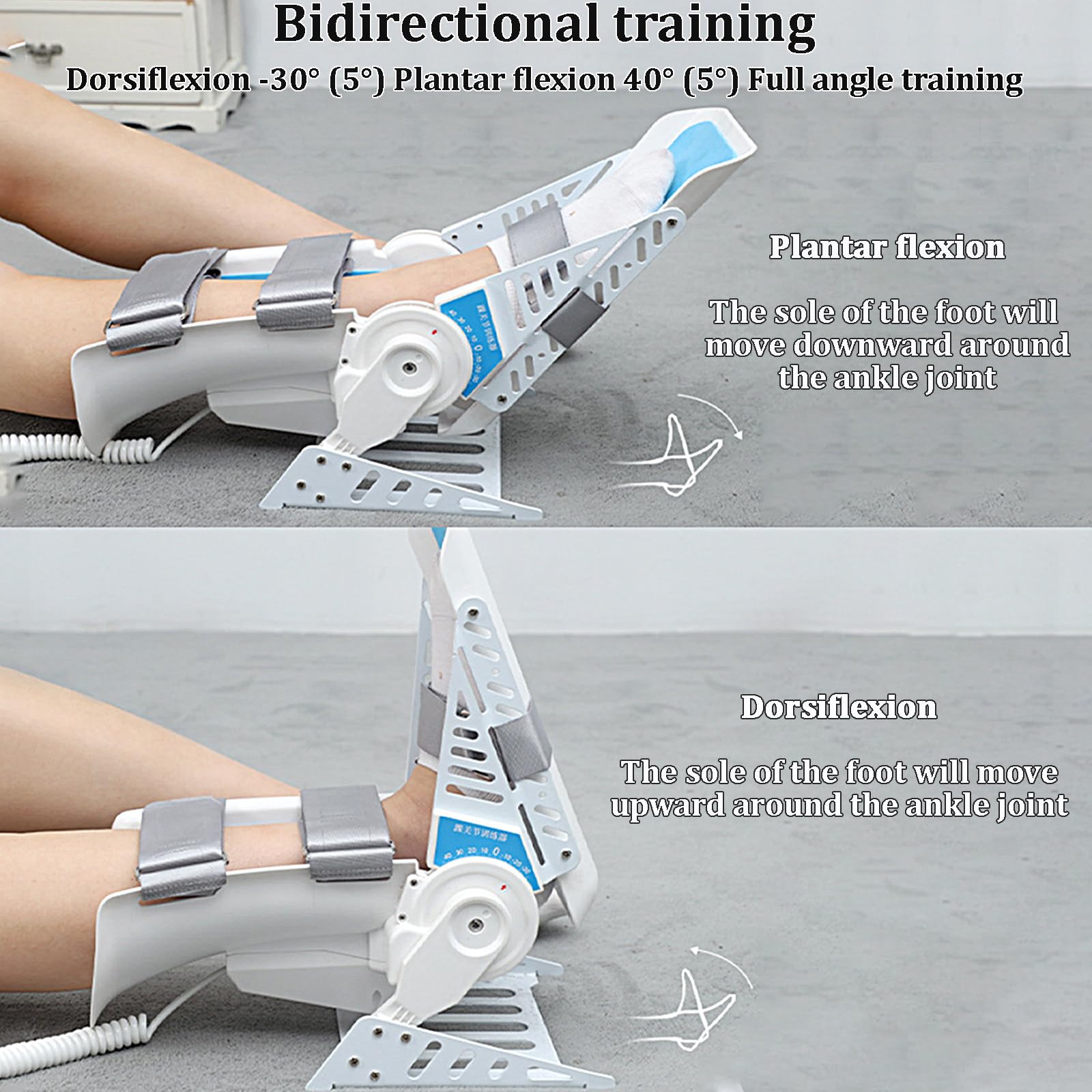 Entrenador De Estiramiento De Tobillo, Esguinces Agudos De Tobillo, RegulacióN De Velocidad De 3 Velocidades, Ejercicio De áNgulo Completo De -30° ~ 40°, Para Ligamentos