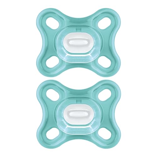 MAM Comfort - Chupete para bebé, 100% silicona ligera, estuche esterilizador, unisex, 0-3 meses (paquete de 2)