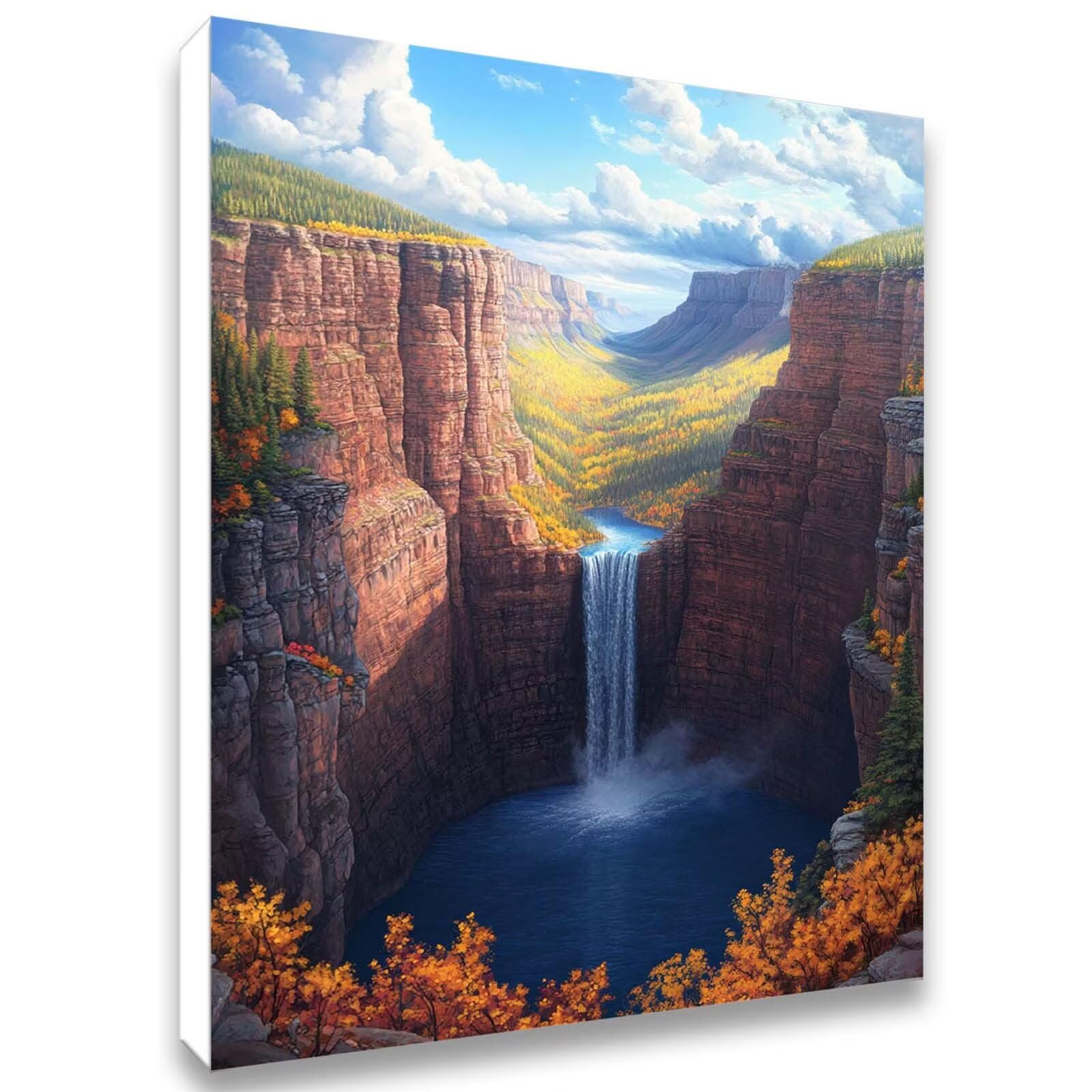 paysage Peinture Numero Adulte, Avec Pinceau and Acrylique 80x100cm j0-223 | Peinture par Numero Cascade-2, Activité Manuelle Adulte Débutants, Tableau Decoration Murale, Cadeau Femme, Sans Cadre