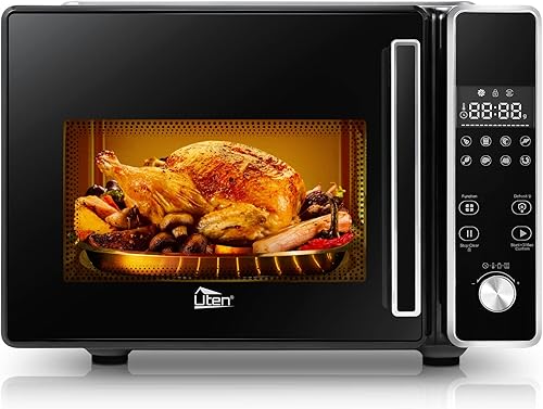 Uten - Combo de horno freidora de aire de alta potencia, hasta 400 °F, 1800 W, pantalla digital, control rápido de calentamiento/tiempo y libro de