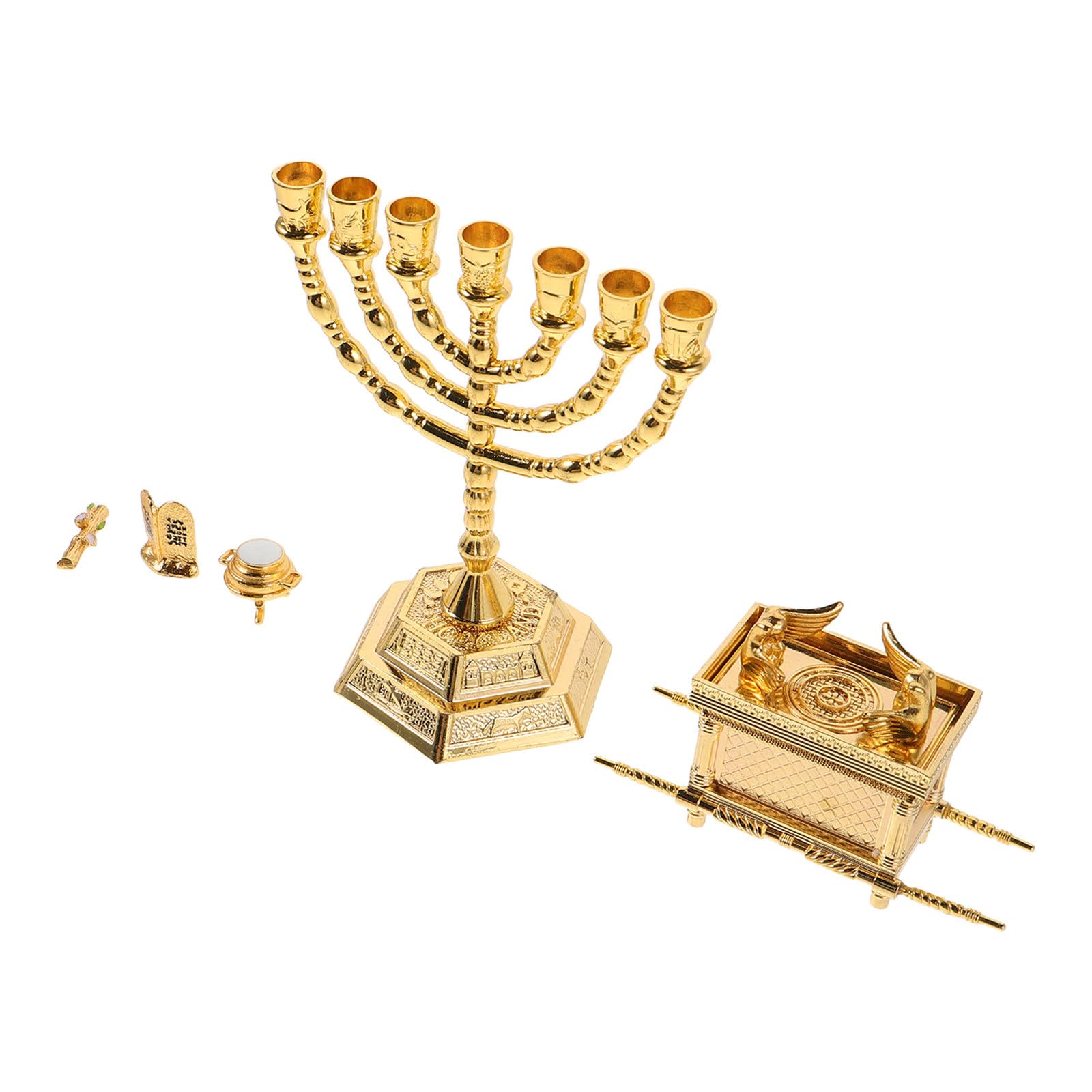 Religiöse Jüdische Israel Skulptur aus Zinklegierung Historisch Genaue Vintage Kerzenständer Widerstandsfähig für Heimdekoration und Spirituelle Ausstellung