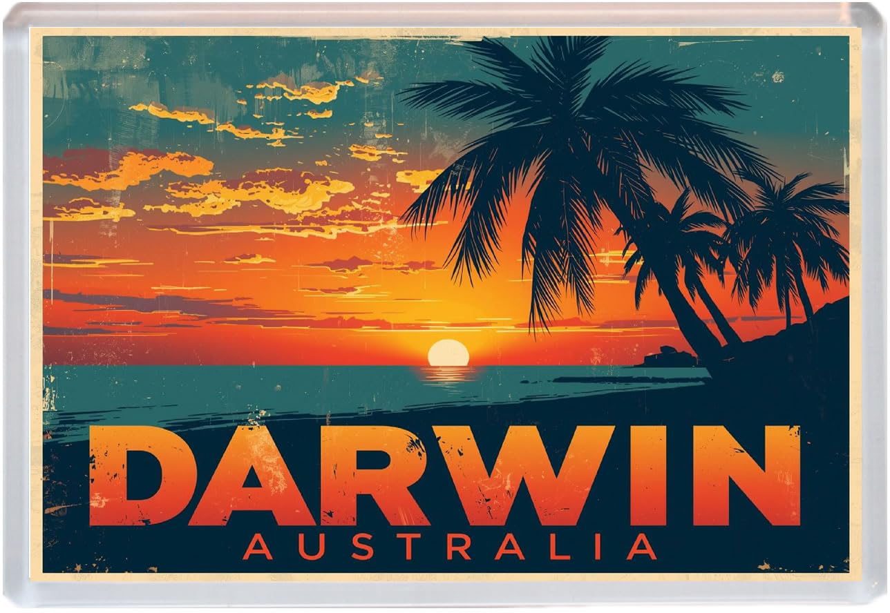 Baked Bean Store Multicolor Darwin - Australia - Jumbo Artistic Fridge Magnet 96 X 67Mm Bbsfhm3175