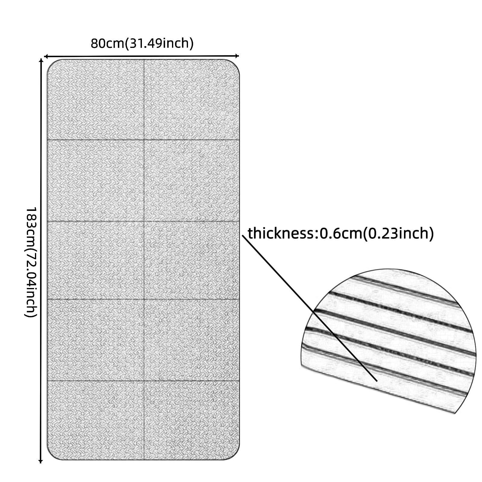 Doblable Viajes Esterilla de Yoga Colchoneta Antideslizante Multifuncional Ecologica Esterilla Entrenamiento Suave Colchoneta Gimnasia para Casa Gimnasio Pilates Hombre/Mujer