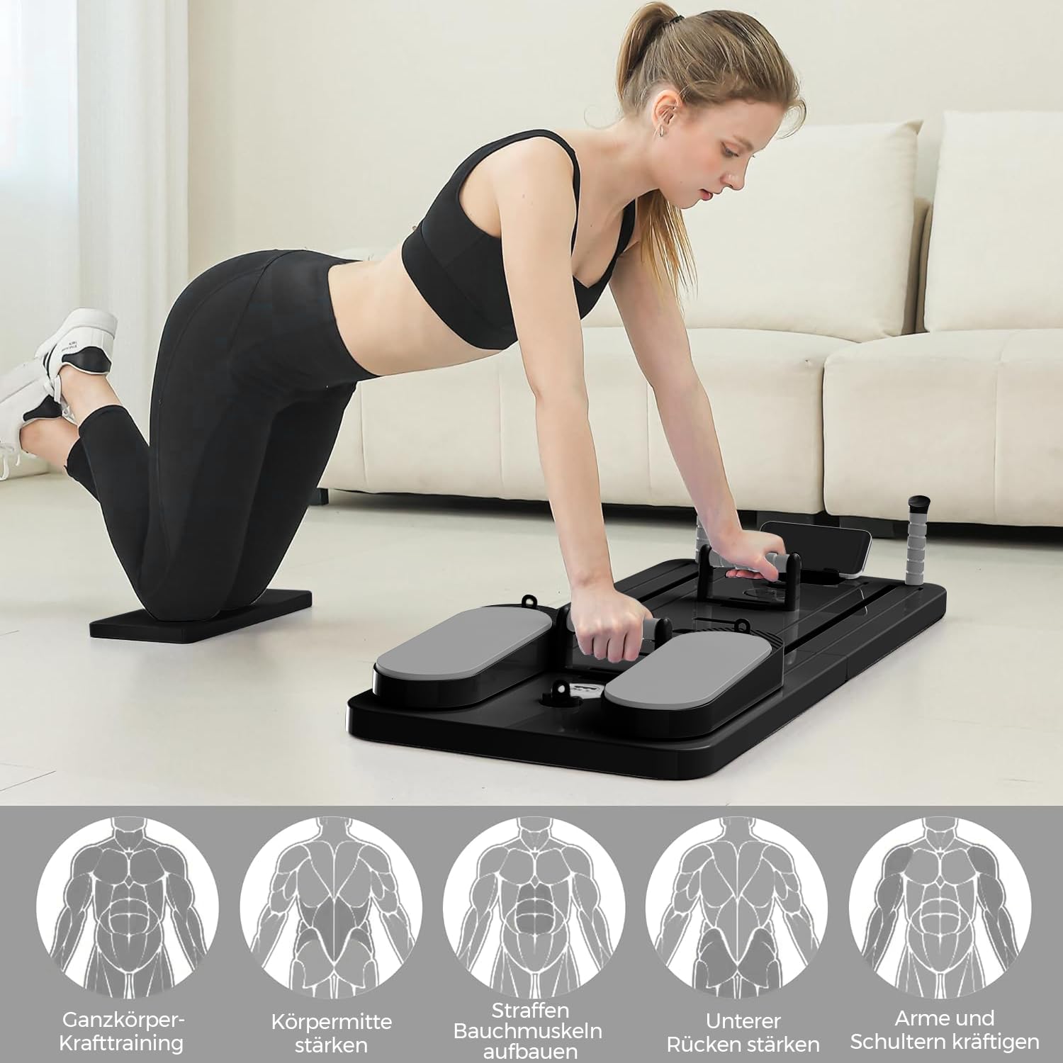Planche de Pilates 2026 - Réformateur de Pilates - Pour la maison - Pliable - Multifonctionnel - Avec bandes de résistance / barre de Pilates - rebond automatique - Entraîneur abdominal / bras
