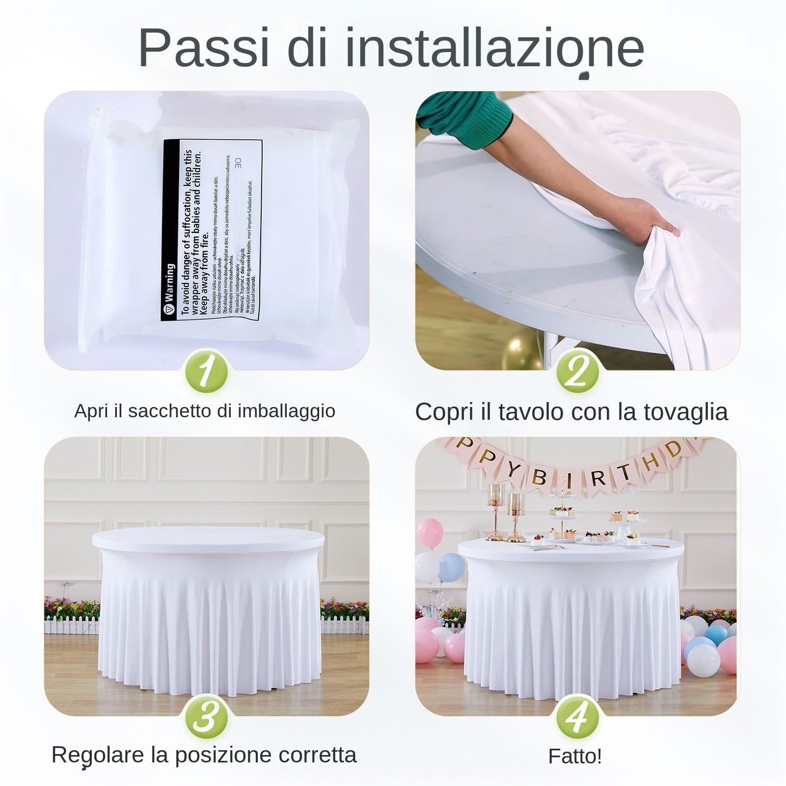 Gonna Da Tavolo Per Feste Nero Riutilizzabile Con Gonna