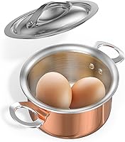 Vista 17 de Macevia Mini Cacerola para Salsa, Calentador de Mantequilla de Acero Inoxidable Cobreado, Olla Pequeña con Mango, Uso Multipropósito para Hogar