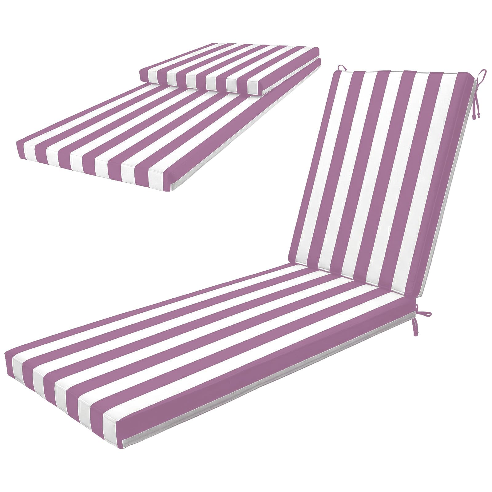 Almohadillas de repuesto de 203 x 66 x 10 cm con lazos y funda lavable