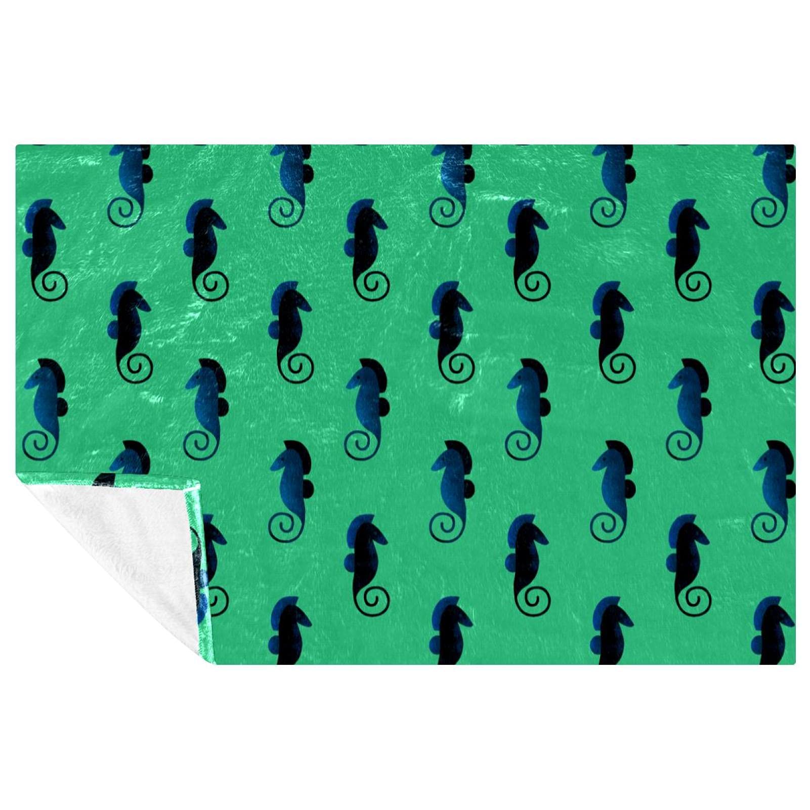 Couverture d'été hippocampe chaude et douce 150x100 cm lit canapé camping