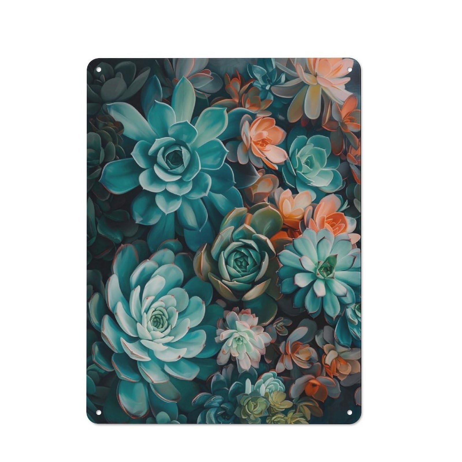 Junmoney Floral Whispers Printed Metal Sign 40X30cm For Living Room Or Hallway, Suited To Hallway Decor Fans