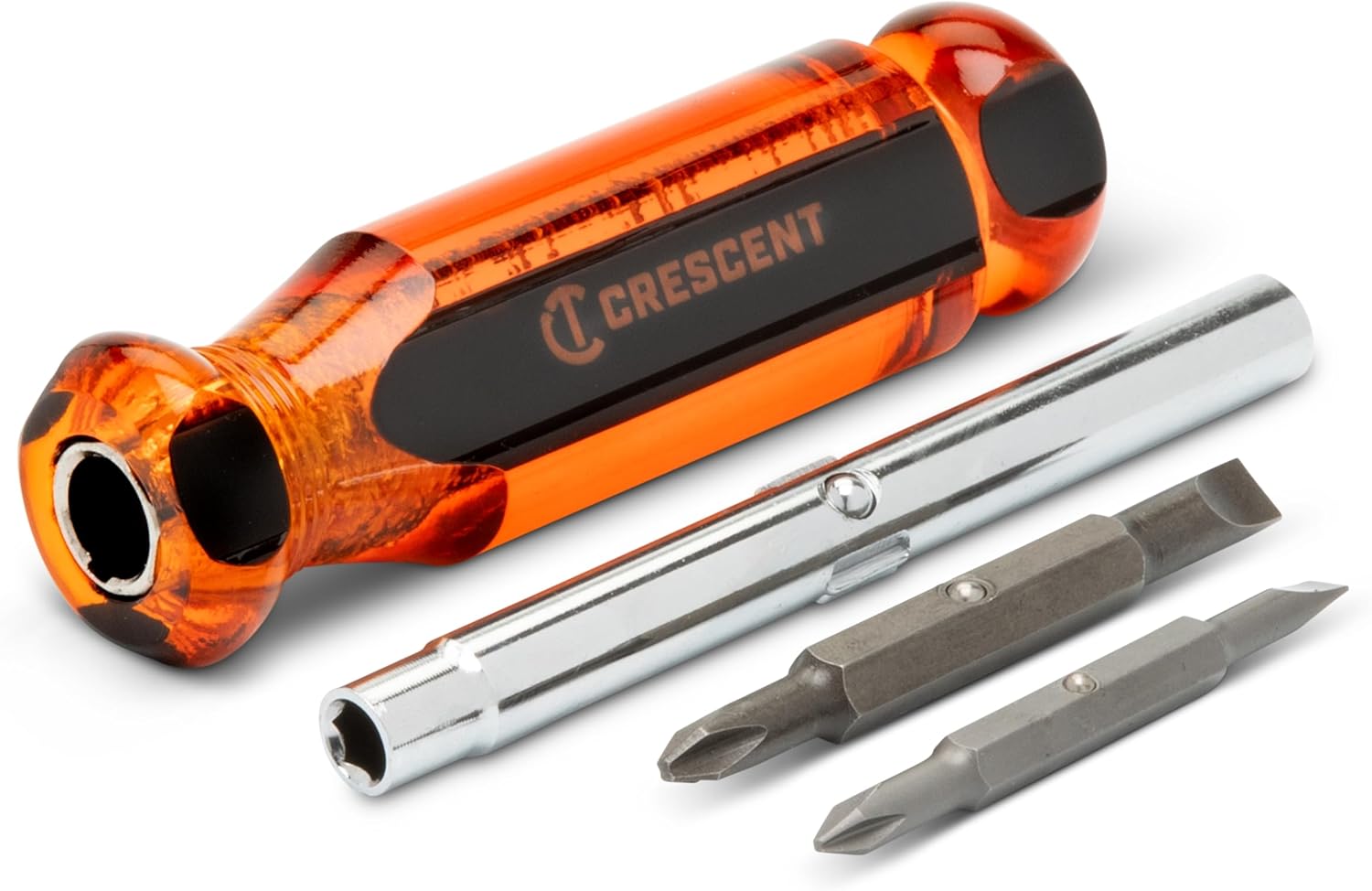 Crescent 6-in-1 Interchangeable Bit Screwdriver, Red Handle - CS61N