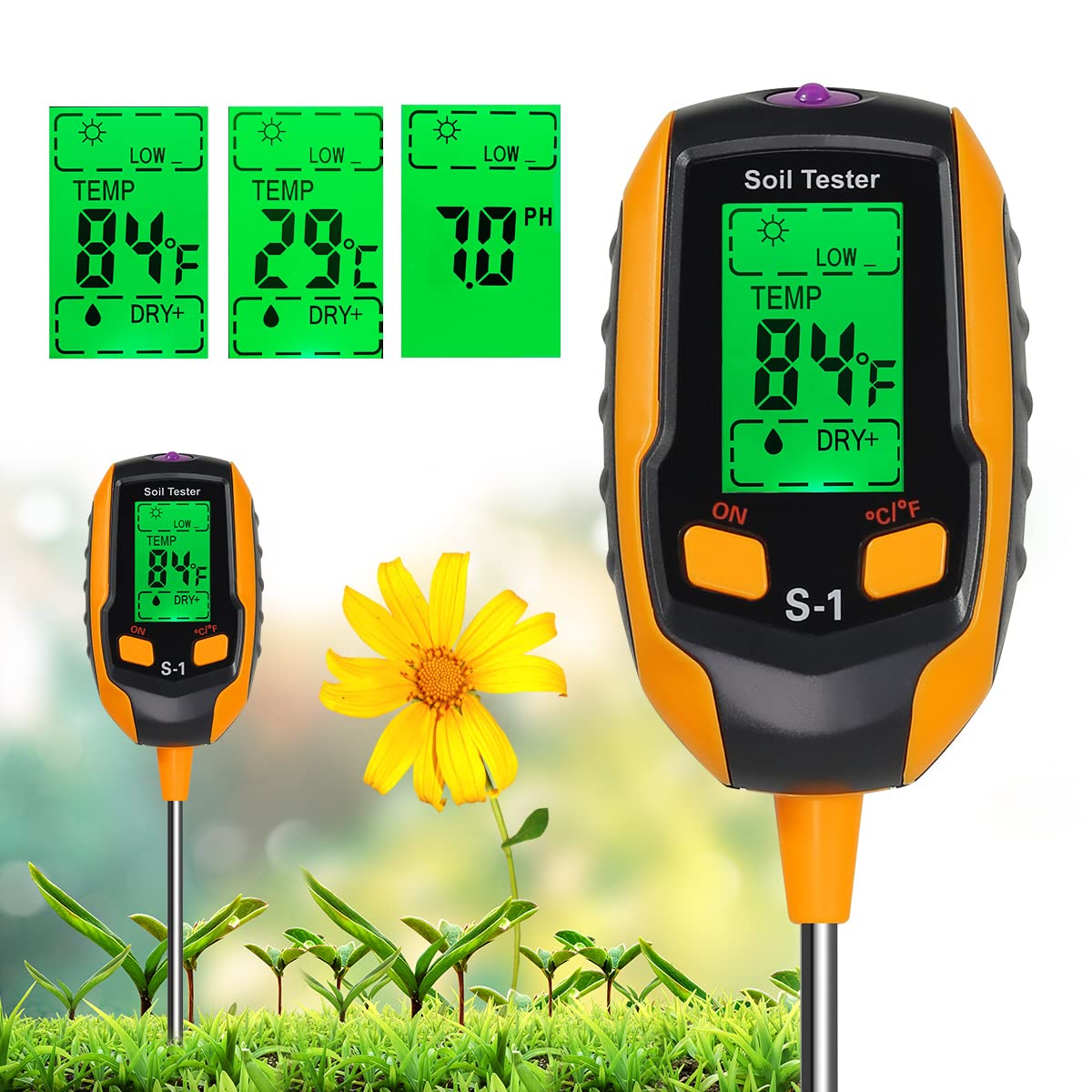 Buy NXKIDR Soil PH Meter [2021 Newest], 4 in 1 Soil Tester Moisture