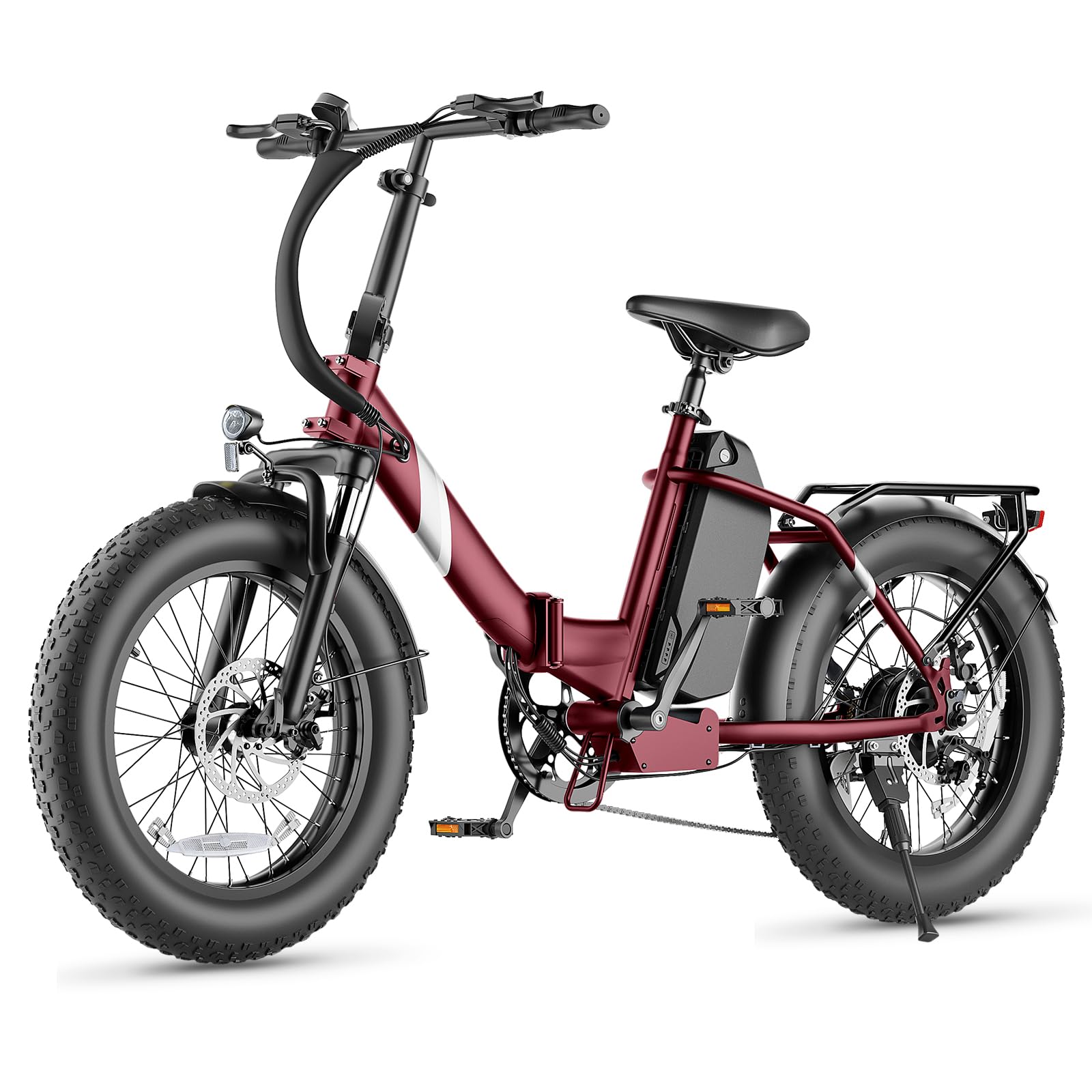 Touroll Klapprad E Bike, 20 * 4 Zoll Elektrofahrräder mit 48v 15Ah Akku, 25km/h, Reichweite bis zu 120-150km, 250W 55N.M Motor, 7-Gang, LCD-Display, Elektrofahrrad für Herren Damen