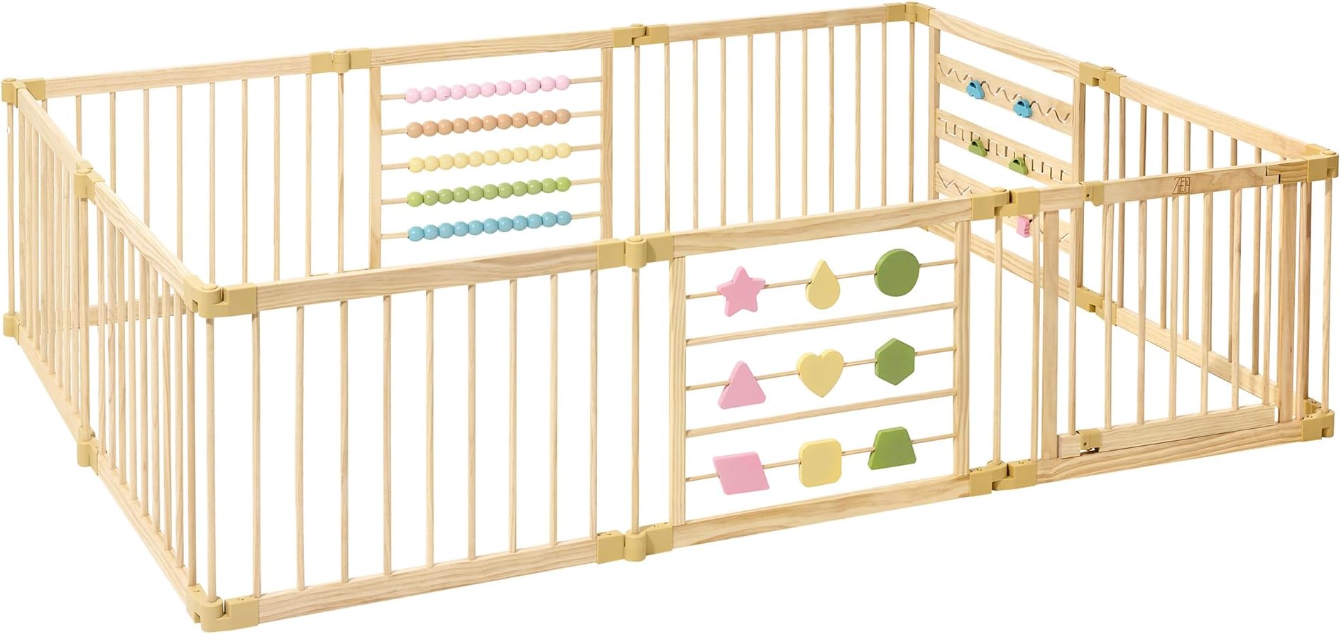 ZETY BABY Wooden Extra Large Playpen for Toddlers and Babies - 8/10 Panels, Foldable, Adjustable - Baby Play Gate
