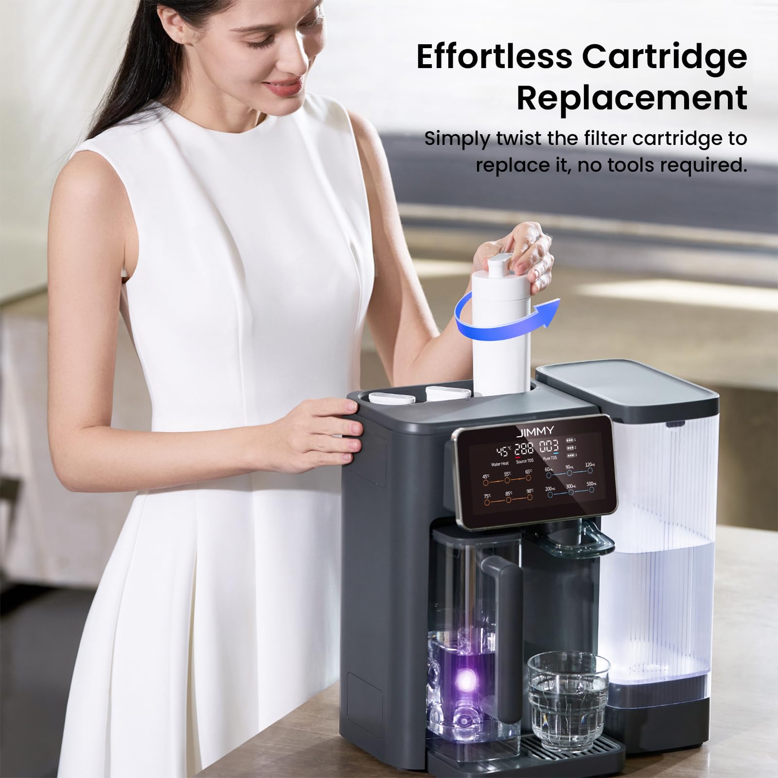 Jimmy Filter Umkehrosmose-Membranfilter RO-2.0S, für Ersatzfilter des R9 R9 Pro M9 Pro Osmoseanlage Trinkwasser Auftisch