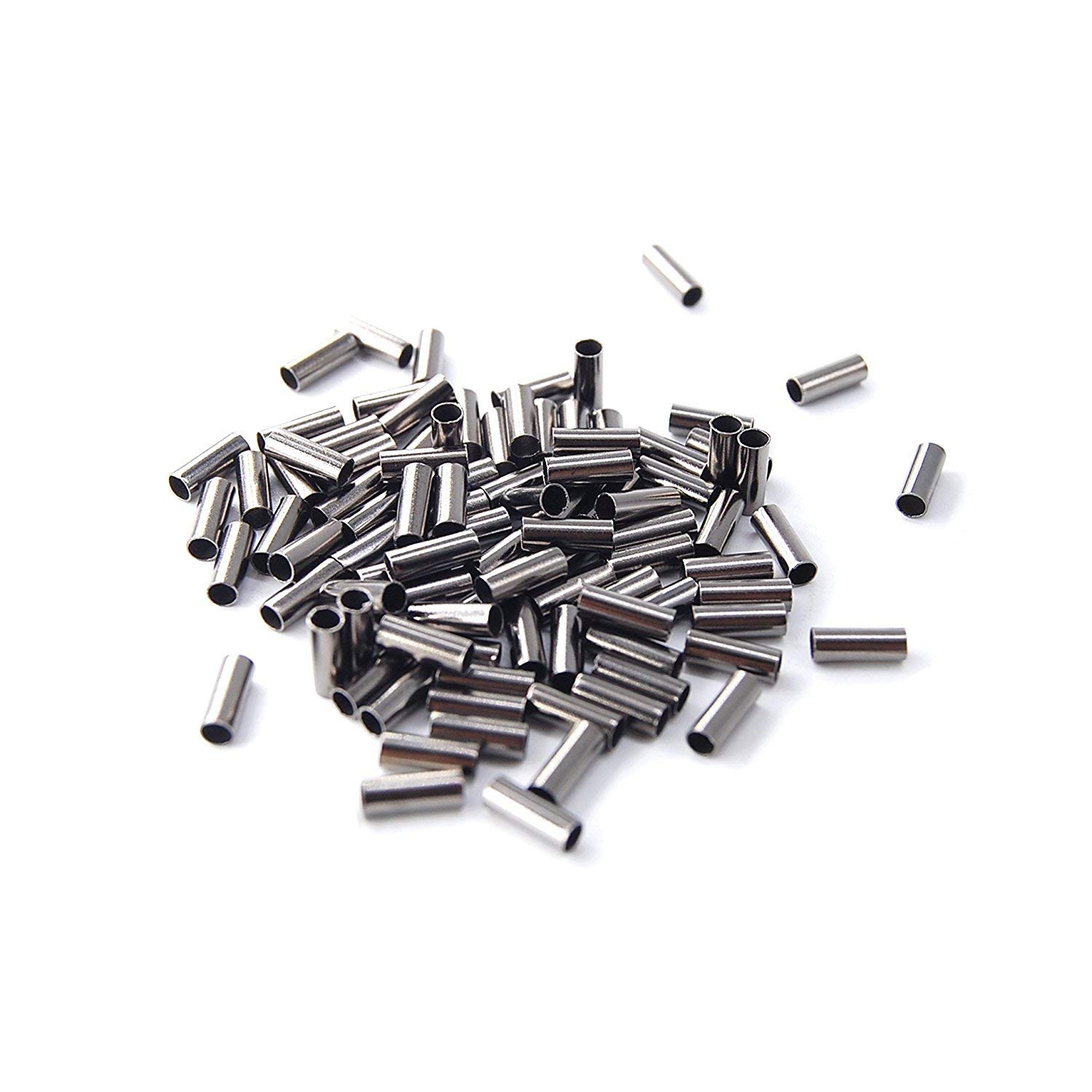 Single Barrel Crimp Sleeves 100pcs Copper Crimping Loop Sleeve Fishing Line Tube Connectors Fishing Tackle Kit (100pcs 0.6mm Inside Diameter)