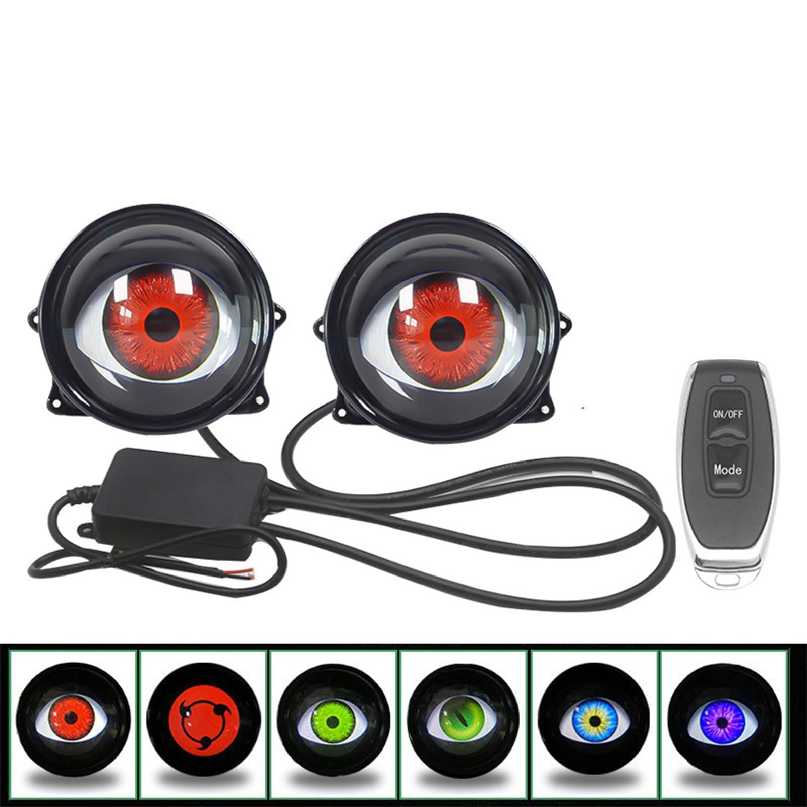Fari Demon Eye, Fari Dinamici Demon Eye con Telecomando, Adatti per Auto, Moto E Camion