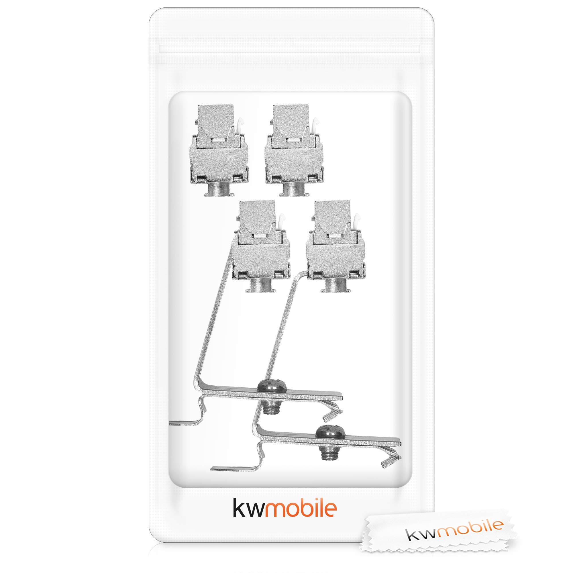 kwmobile 4X Module Keystone RJ45 Cat 6a - Modules de Brassage pour Branchement Câble RJ45 - Connecteur Blindé avec Support pour Rail DIN (Lot de 2)