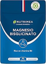 Nutrimea Magnesium Bisglycinate and Vitamin B6 | Reduces Stress Fatigue | Vegan Gluten Free Lactose Free | High Absorption and Assimilation | Doypack Format | 90 Vegetable Capsules