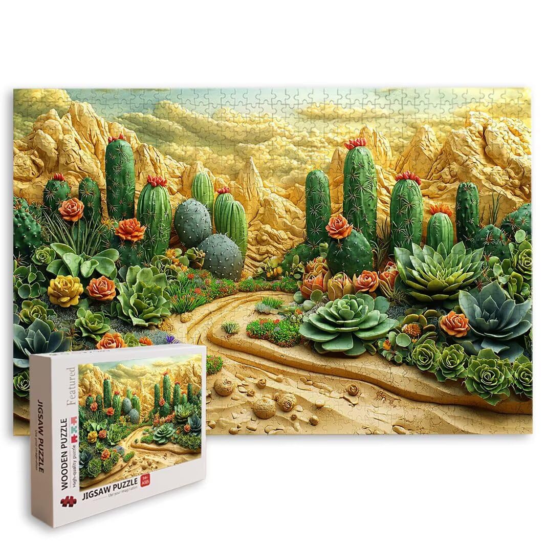 Puzzle Cactus, Puzzle 1000 Piezas, Rompecabezas, Regalo Mujer, Decor -8122
