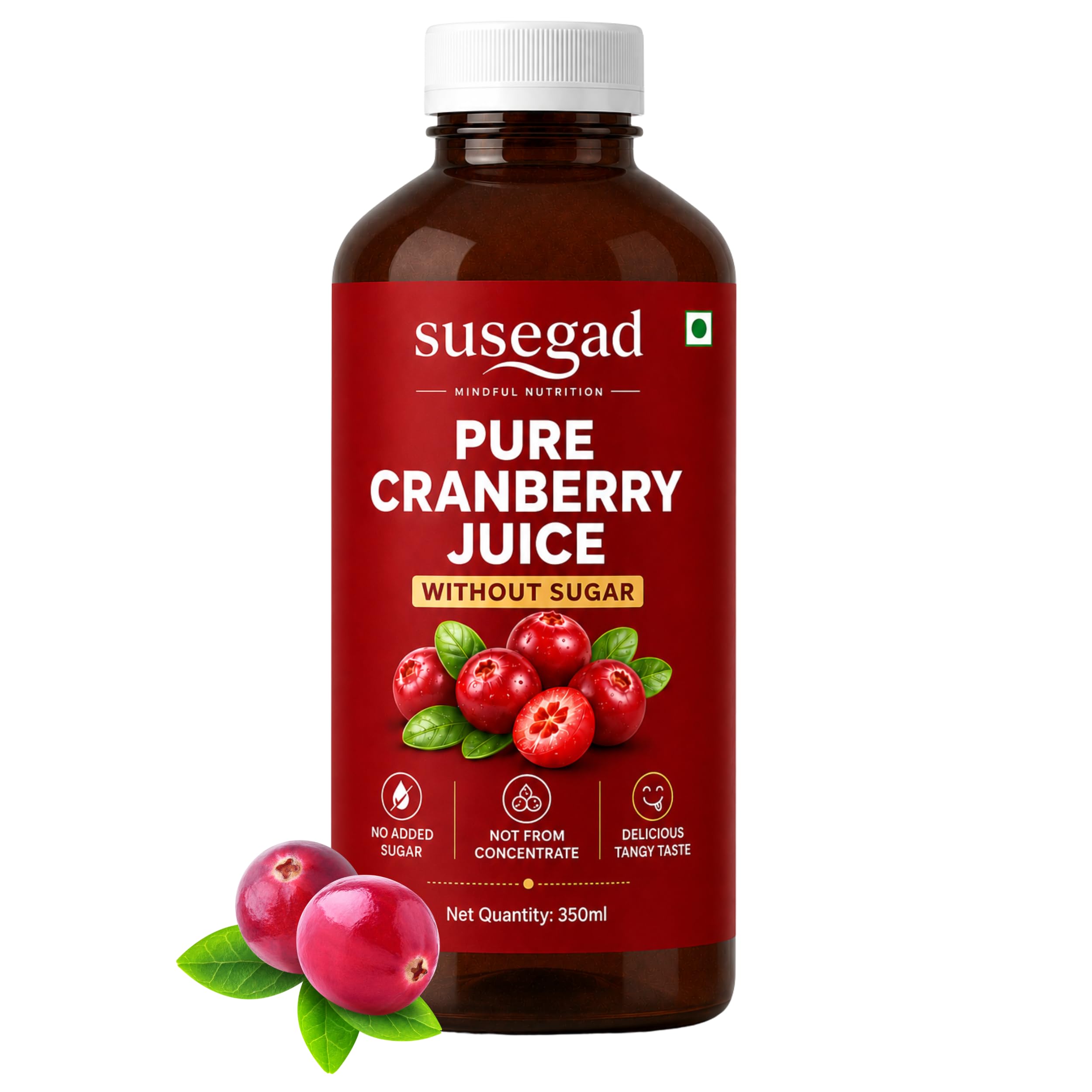 Susegad Cranberry Juice Without Sugar (350ml) - Made From Canadian Cranberries - No Added Sugar-picture-13
